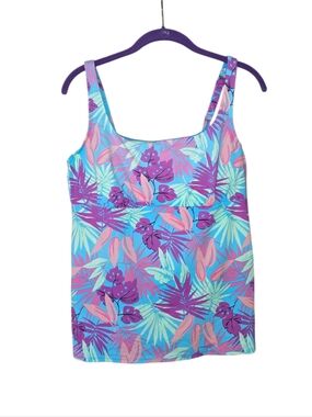 Lands End Women Square Neck Underwire Adjustable Tankini 12